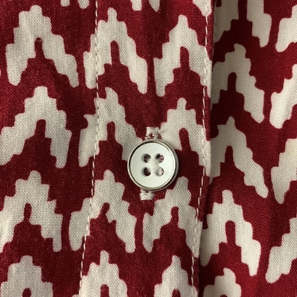 Jachs Girfriend button down 100% rayon geometric top women’s Large - Picture 6 of 8